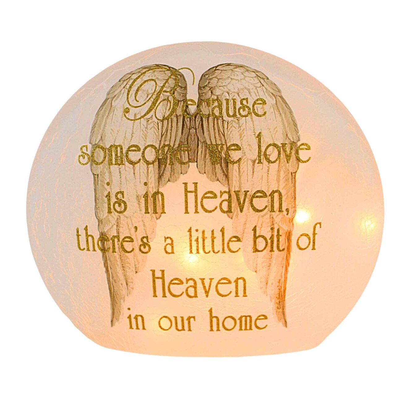 Stony Creek 6.0 Inch Bereavement Sm Pre-Lit Vase Bereavement Lighted Glass Accent , Sympathy Heaven